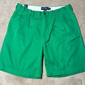 Polo golf Ralph Lauren mens 38 golf short 100% cotton green sporty pleated front